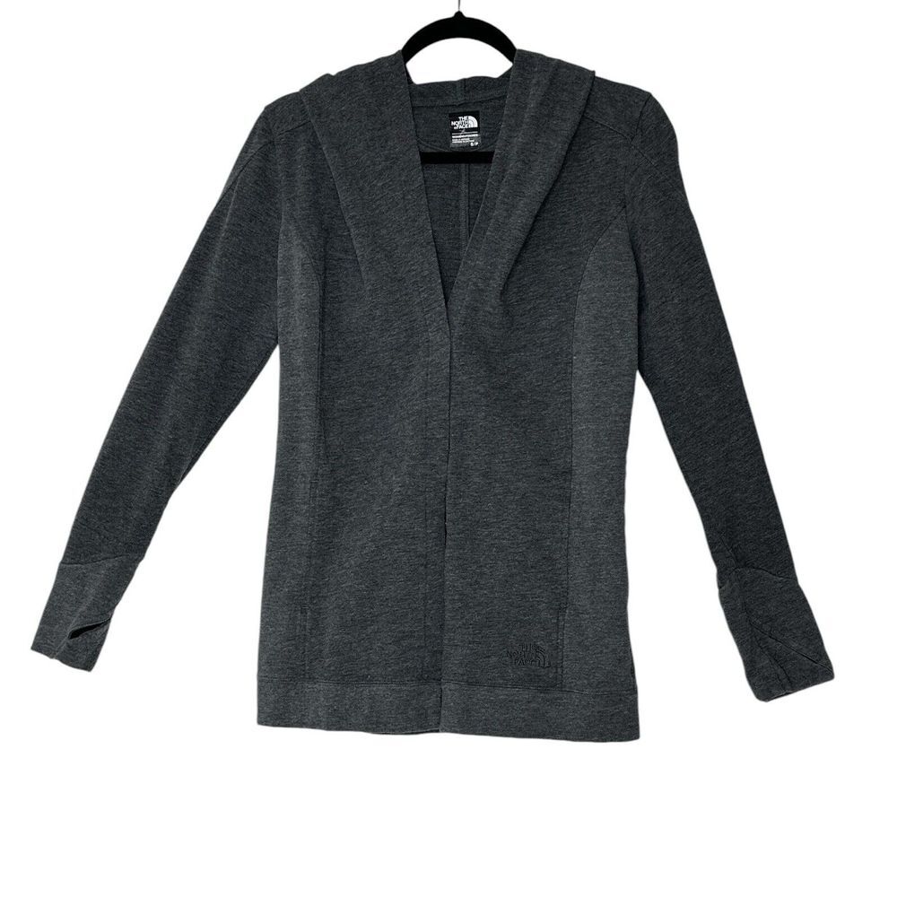 The North Face Jacket Women Small Gray Logo Embroidered Outdoor‎ Cozy Athleisure